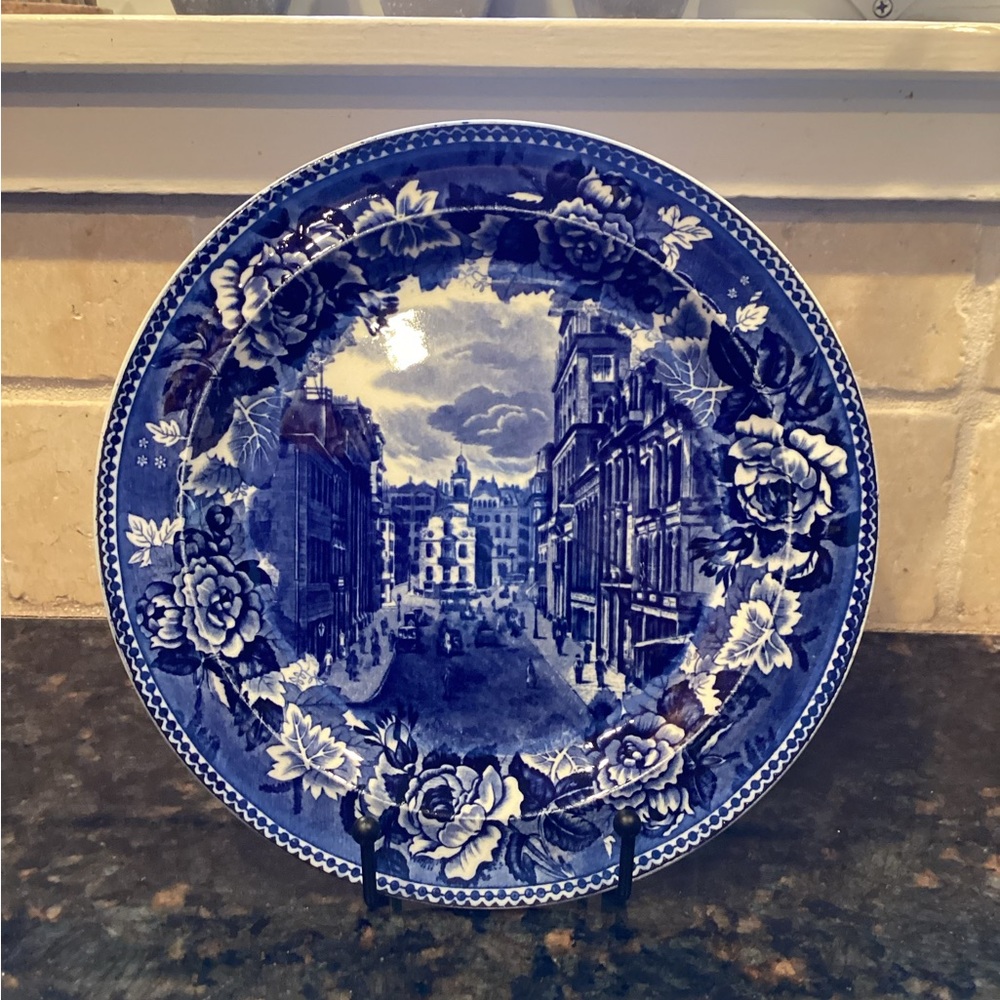 Antique Blue Wedgwood Collector Plate.